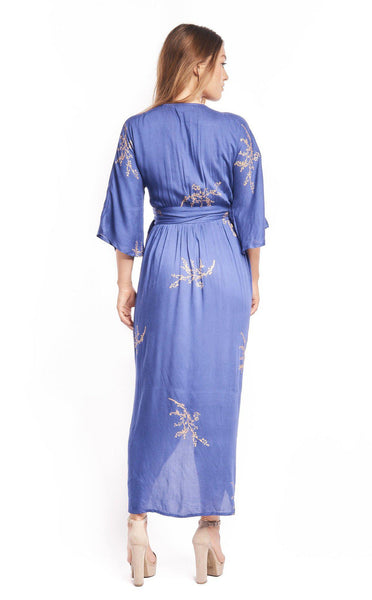 Cherry Blossom Maxi Wrap in Royal Blue + Gold SymbologyClothing Cherry Blossom Maxi Wrap in Royal Blue + Gold SymbologyClothing