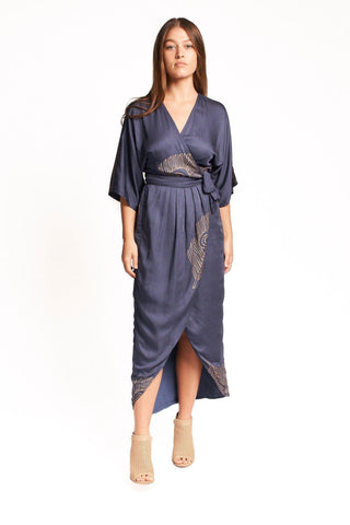 Breezy Feather Maxi Wrap in Black & Gold