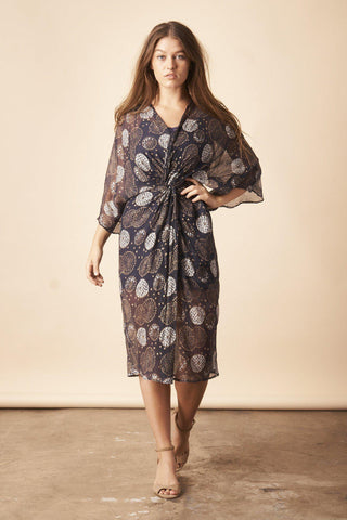 Printed Pineapple Tunic in Cobalt and Cream