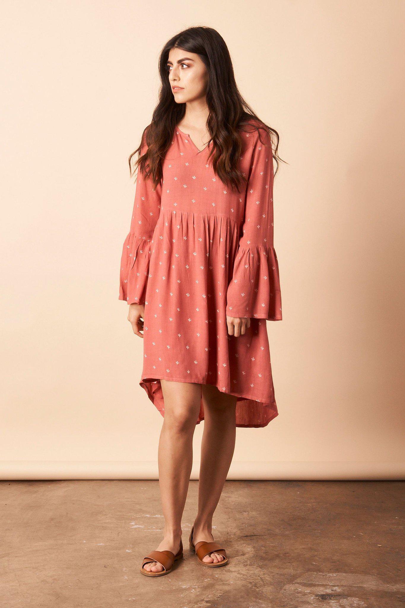 coral casual dress Baby Cacti Trapeze in + Cream – SymbologyClothing while the lightweight cotton So You Love the imgupdate_20230224 Color:Nude Blush