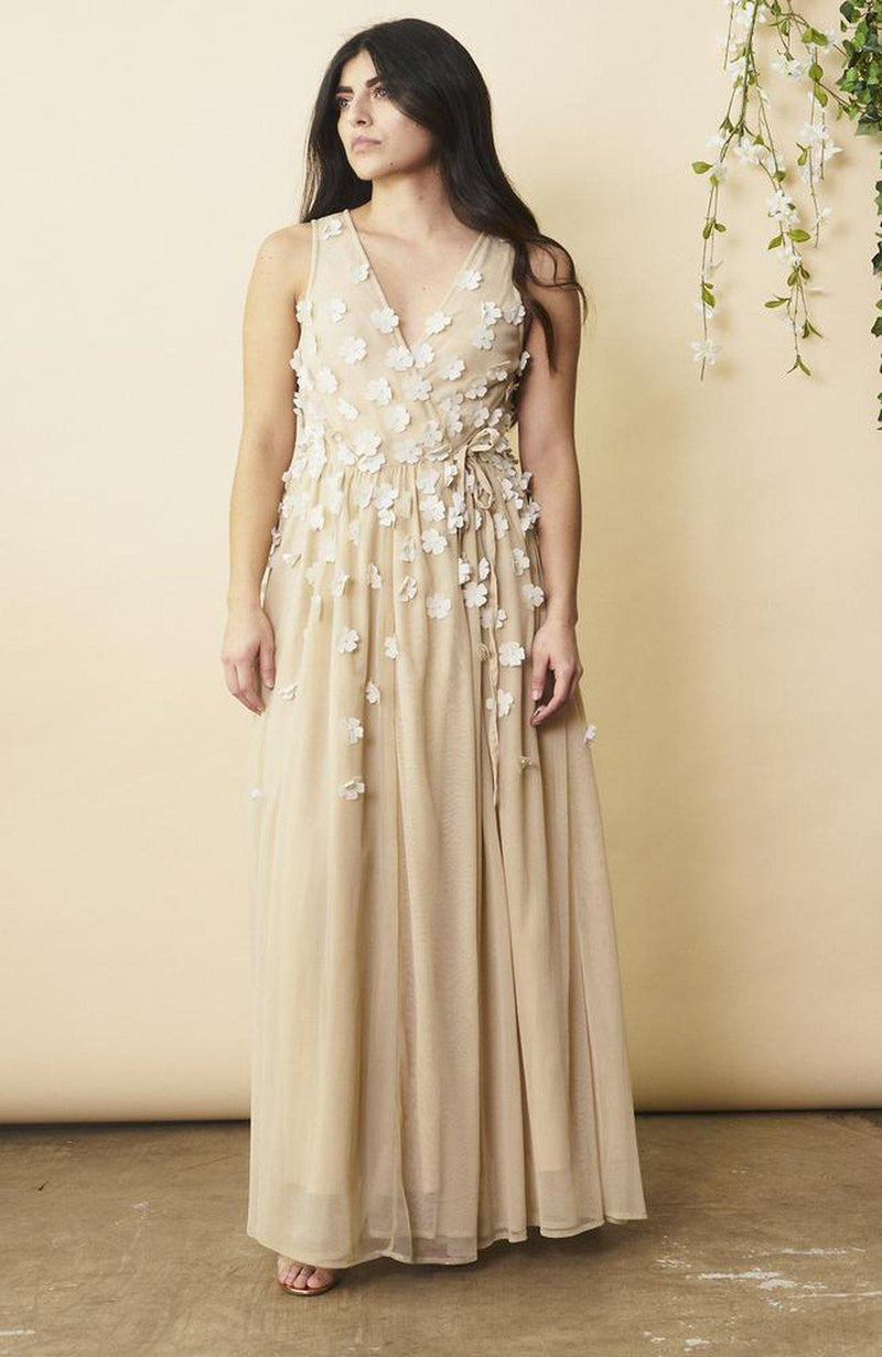 Floral Ombre Maxi Gown in Champagne and Cream – SymbologyClothing Floral Ombre Maxi Gown in Champagne and Cream – SymbologyClothing