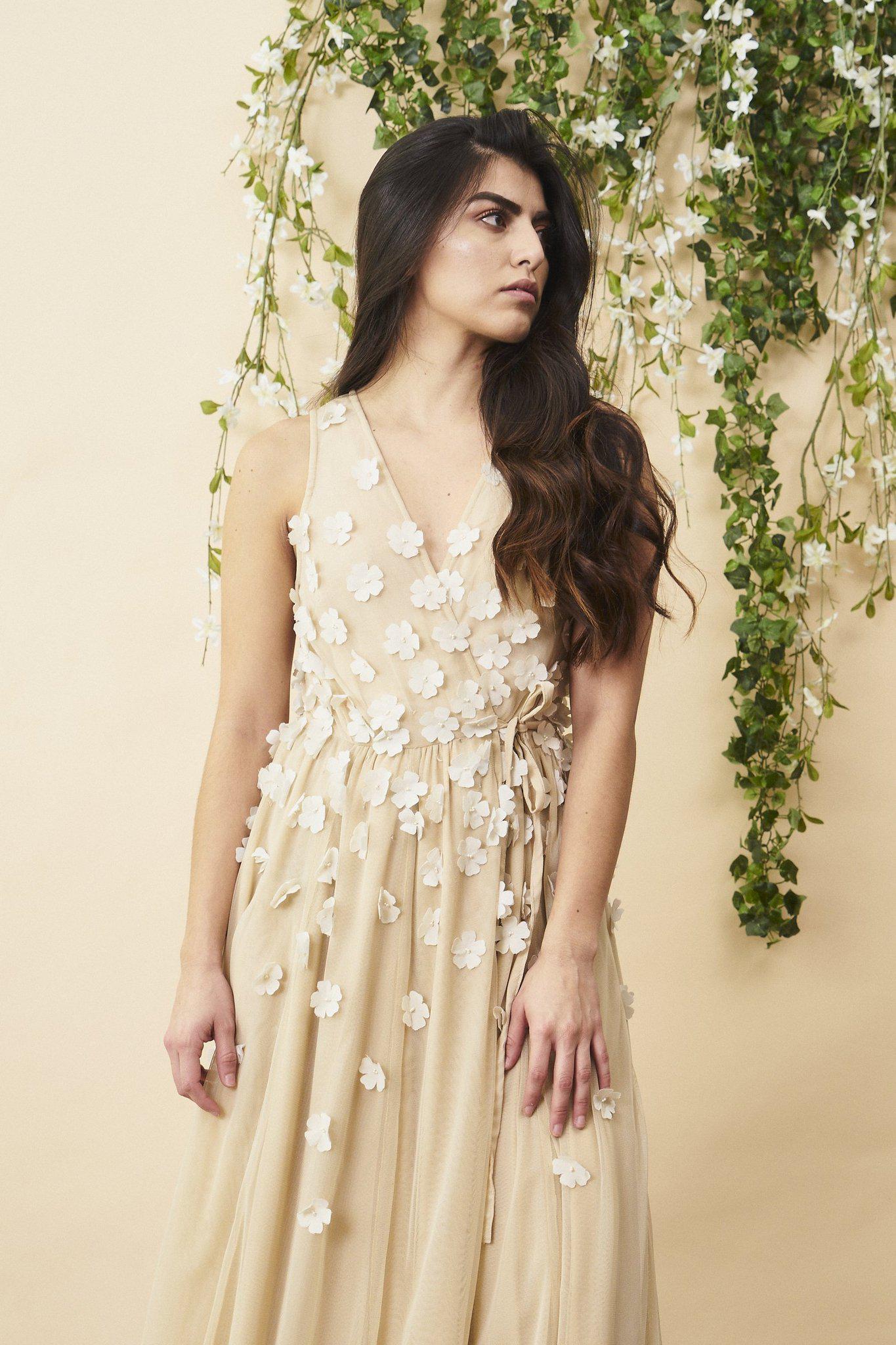 Floral Ombre Maxi Gown in Champagne and Cream – SymbologyClothing