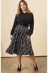 Stylized Feather Twisted Midi in Black + White