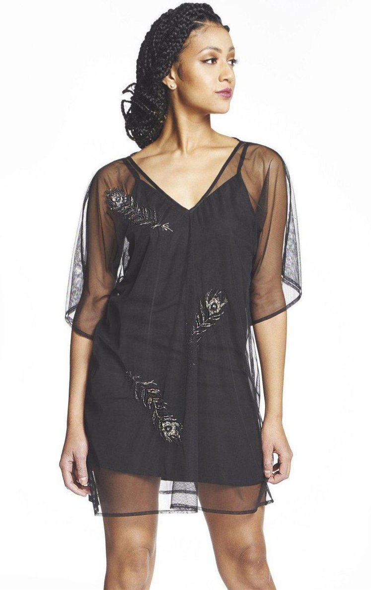 Beaded Peacock Deep V Caftan SymbologyClothing Beaded Peacock Deep V Caftan SymbologyClothing