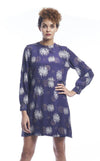 Printed Pineapple Tunic in Cobalt and Cream