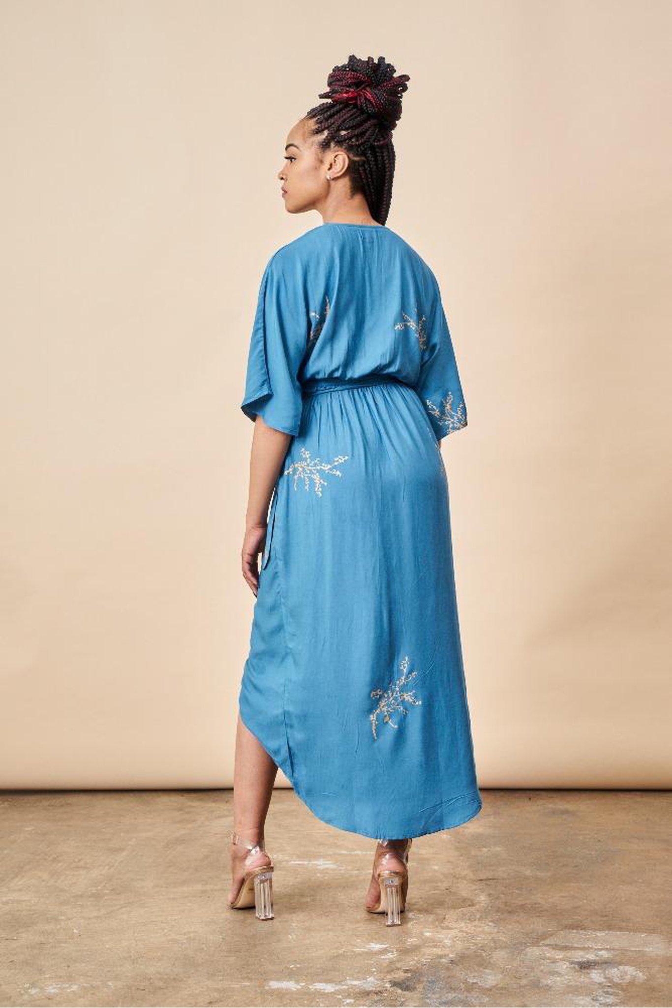cherry blossom maxi dress Cherry Blossom Maxi Wrap Dress Sapphire + Gold – SymbologyClothing