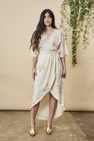 Cherry Blossom Maxi Wrap in Sage + Gold