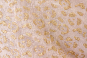 Leopard Chiffon Dress in Blush + Gold