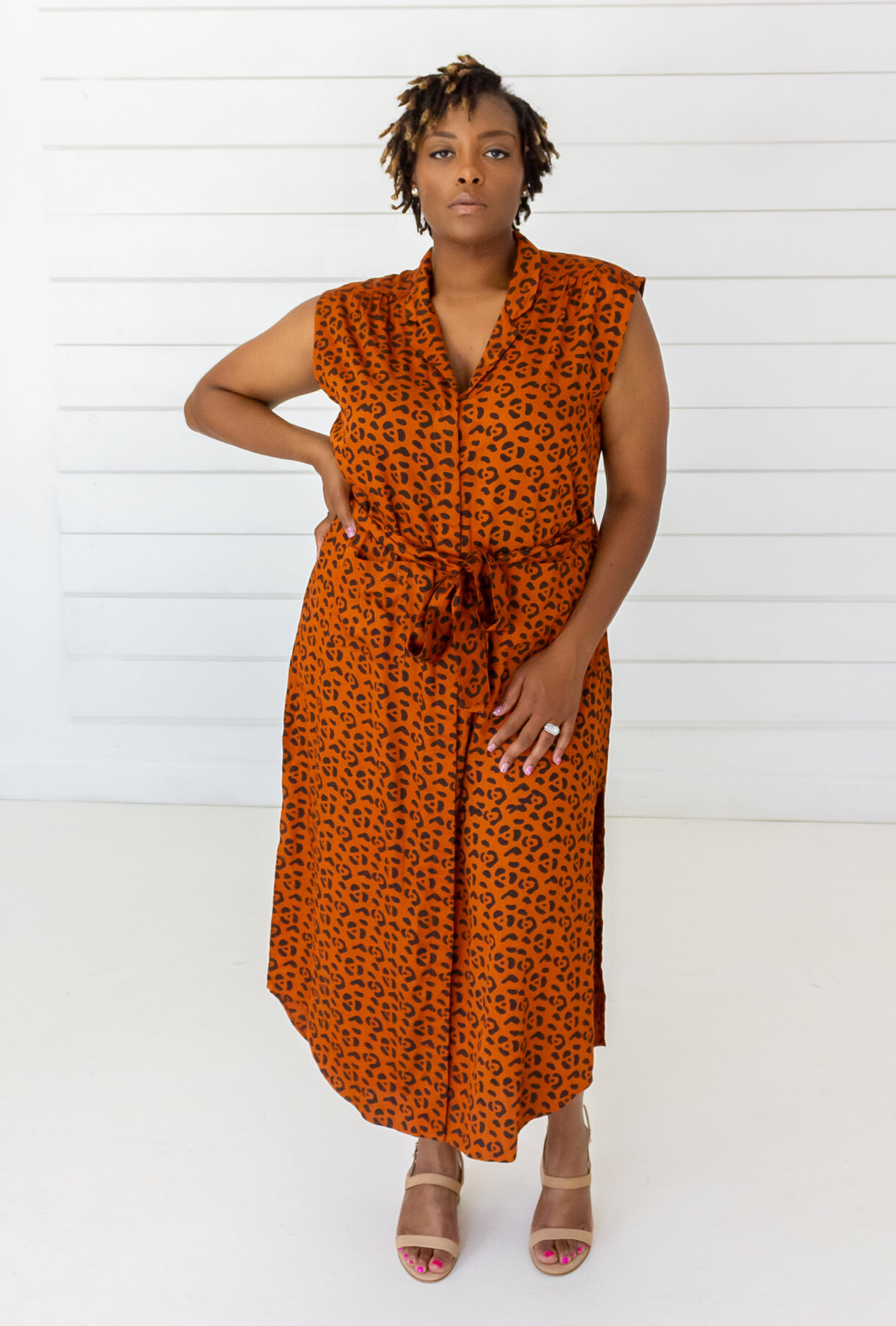 Leopard Shirtdress in Sienna + Black – SymbologyClothing Leopard Shirtdress in Sienna + Black – SymbologyClothing