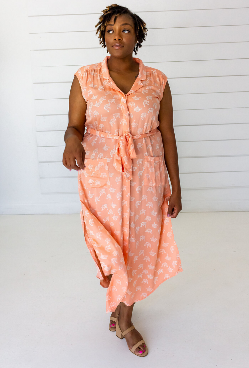Peach 2024 wrap dress
