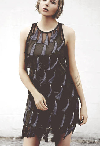 Leopard Maxi Wrap Dress in Blush + Black